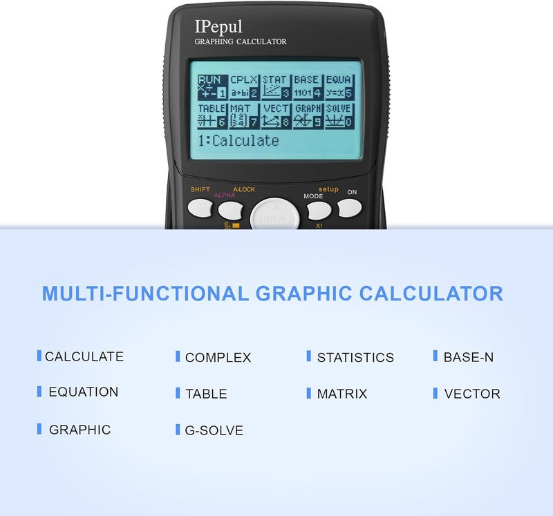 iPepul Graphing Calculator, Scientific Calculators 10 Modes /4 Graphing Functions,Desktop Math Calculator for College Students,School Supplies for Middle High School Teachers Office（Black） - Image 5